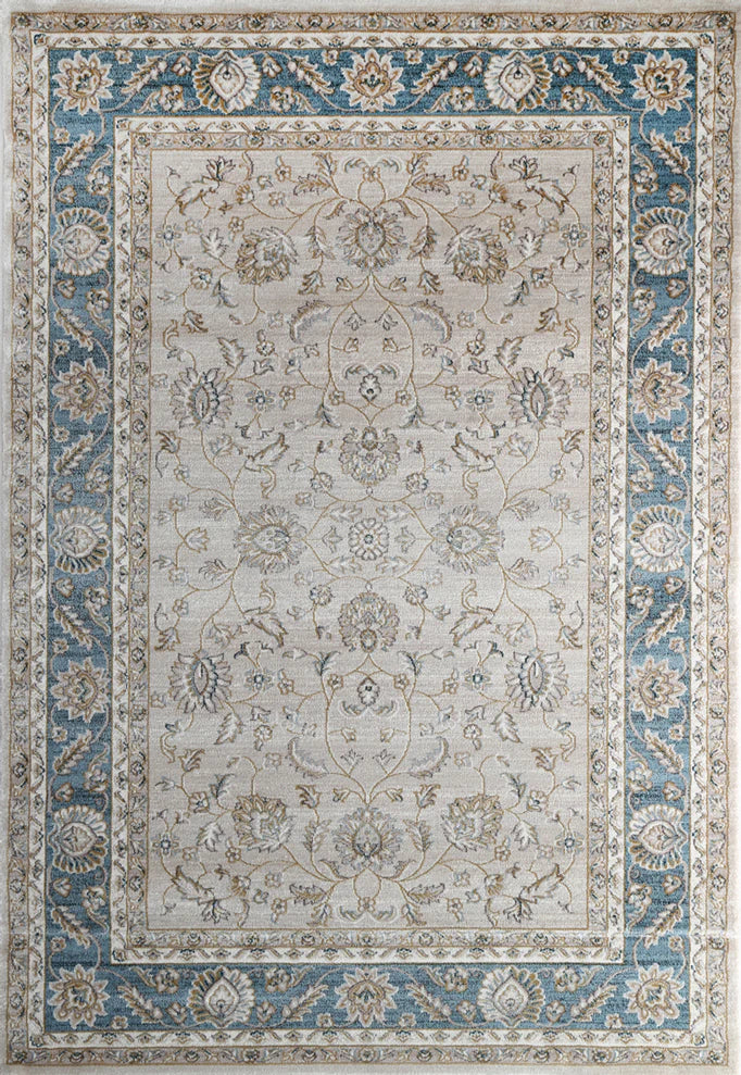 Prague Francesca Cream & Blue Traditional Rug 170 x 120 cm
