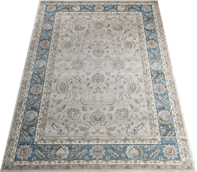 Prague Francesca Cream & Blue Traditional Rug 170 x 120 cm