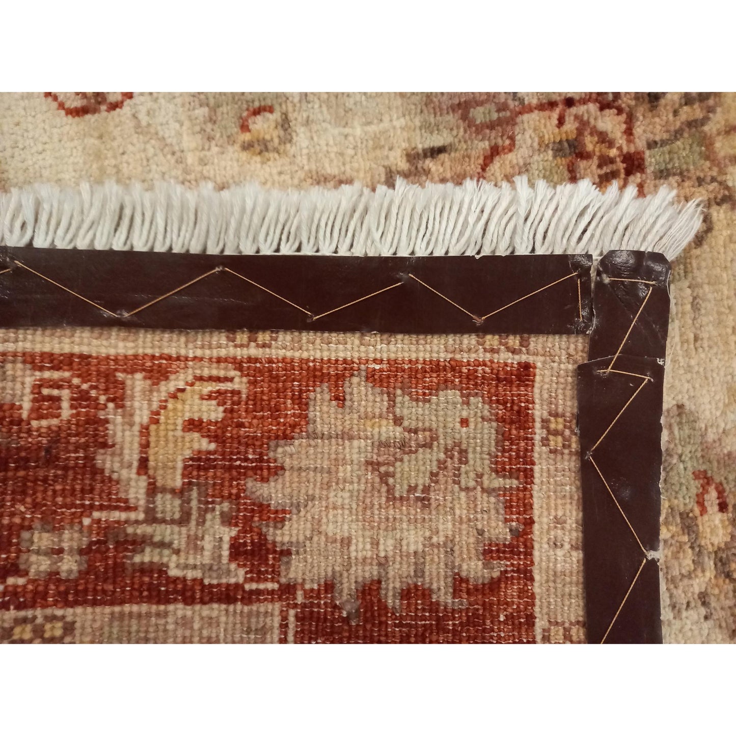 Hand-knotted Chobi Wool Rug - Beige Floral - 141 x 103 cm