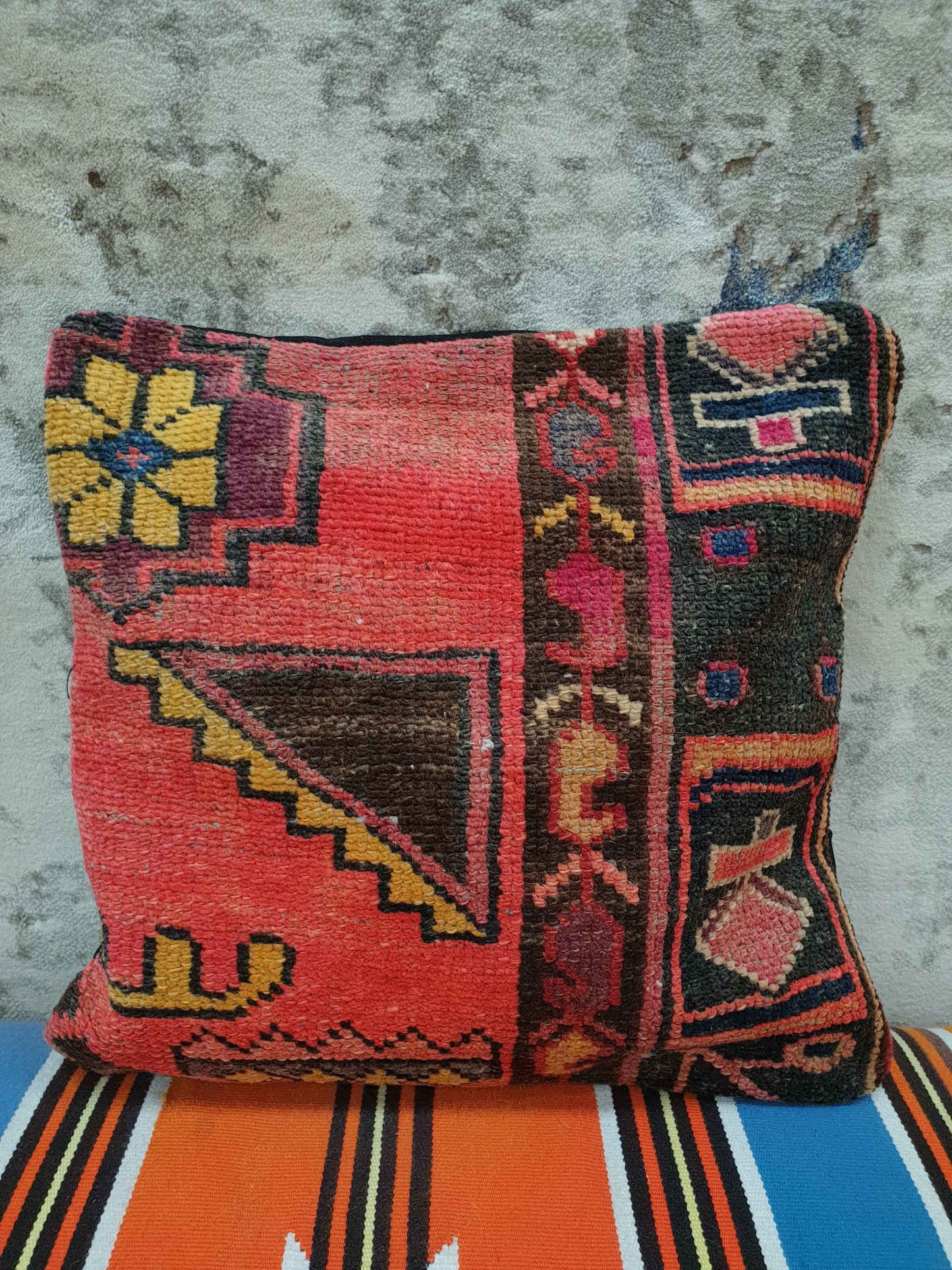 Rug Cushion Cover - Approx 45 x 45cm - Black