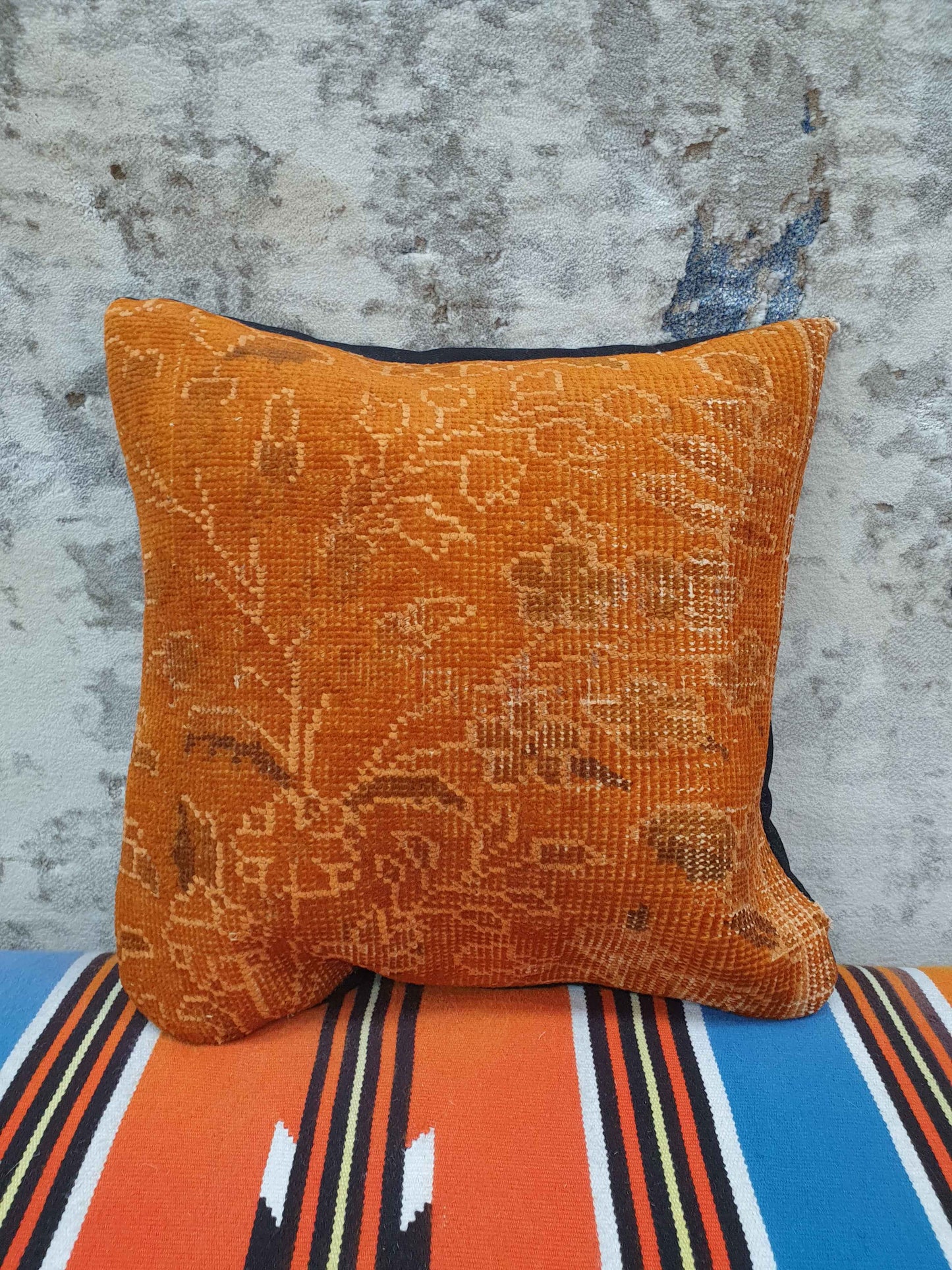 Rug Cushion Cover - Approx 45 x 45cm - Orange 1