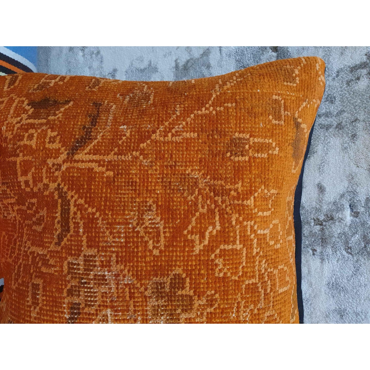 Rug Cushion Cover - Approx 45 x 45cm - Orange 1