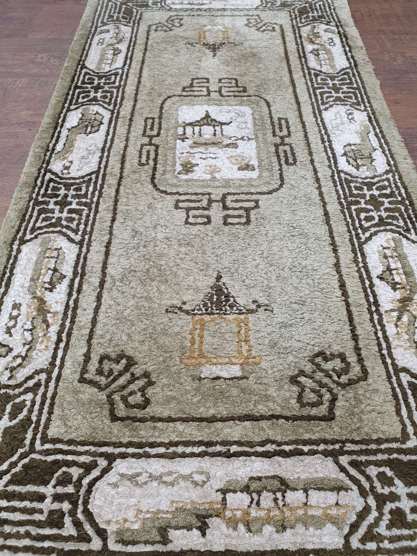 Vintage Rare Chinese Silk Rug 126 x 62cm