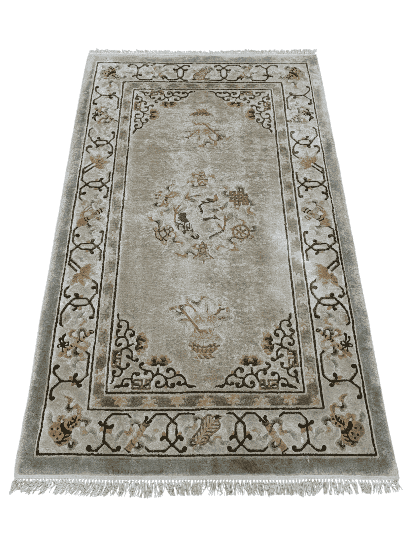 Vintage Chinese Pure Silk Rug 150 x 90cm