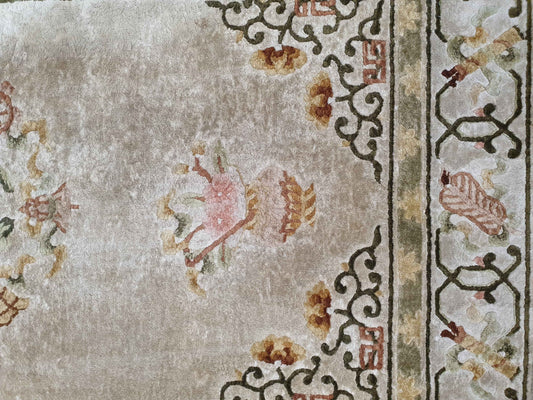 Vintage Chinese Pure Silk Rug 150 x 90cm