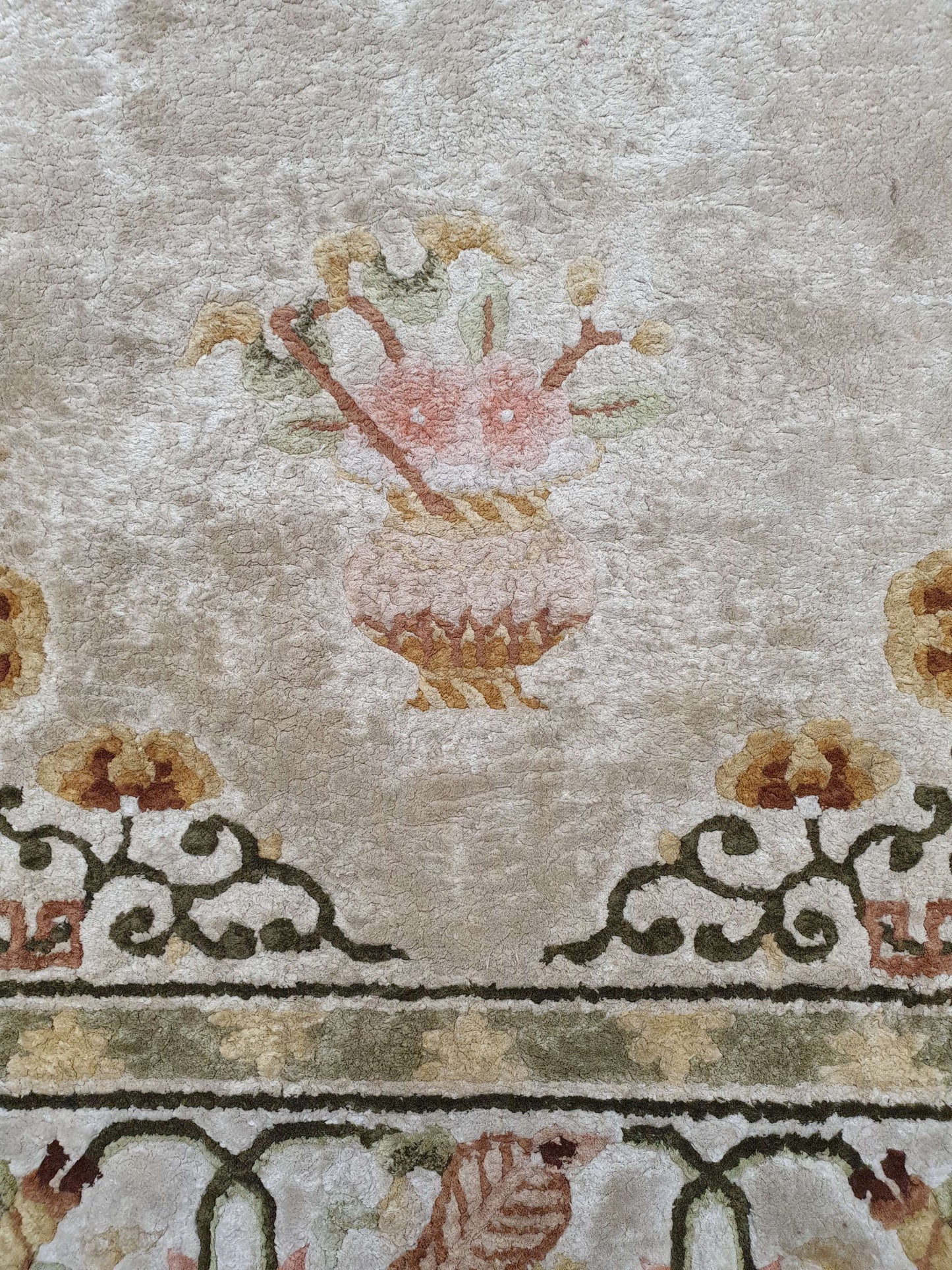Vintage Chinese Pure Silk Rug 150 x 90cm
