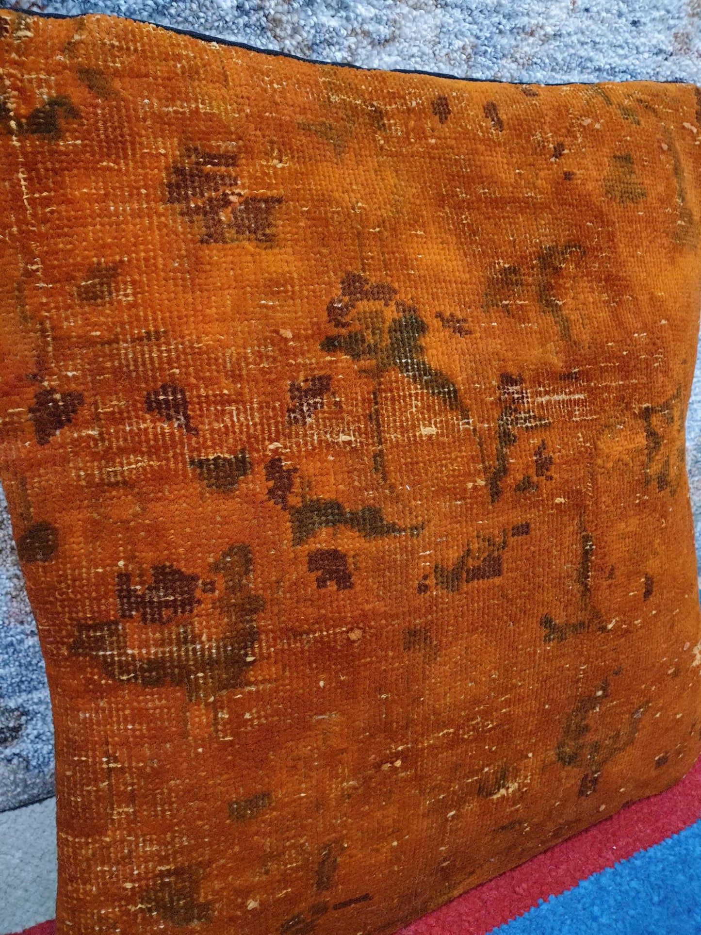 Vintage Persian overdyed Cushion cover 45 x 45cm (Approx)