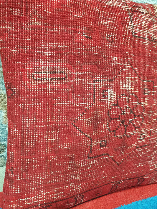 Vintage Persian overdyed Cushion Cover 45 x 45cm (Approx)