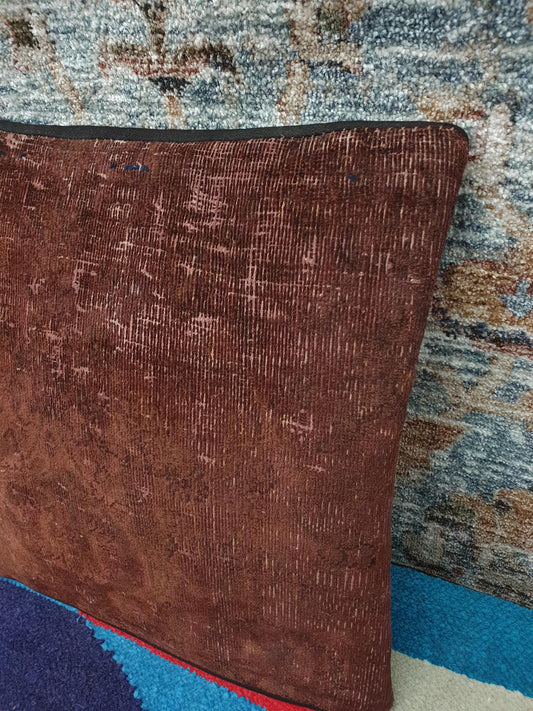 Vintage Persian overdyed Cushion Cover 45 x 45cm (Approx)