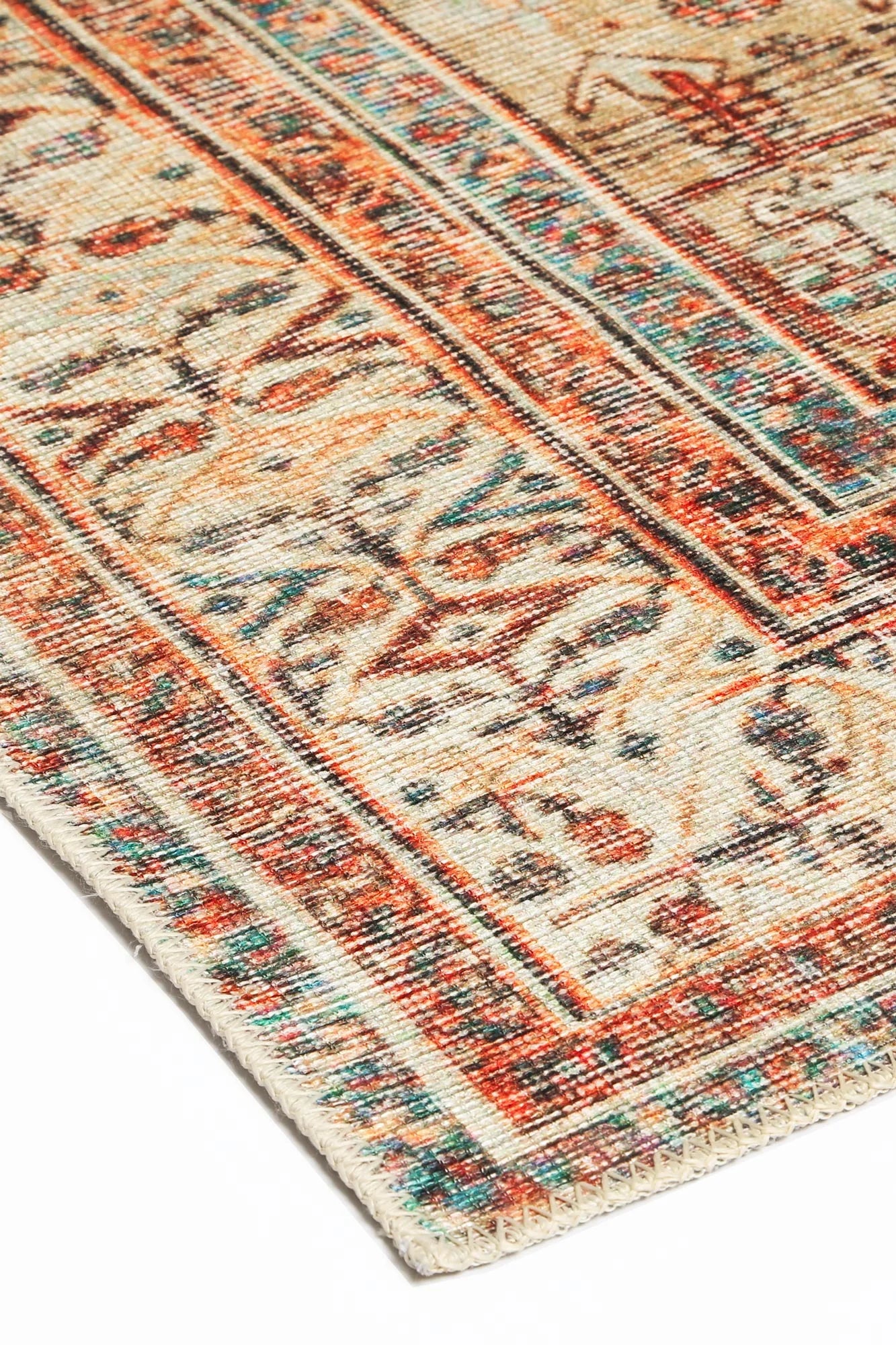 Distressed Louvre Rustic Blue Rug 290 x 200cm