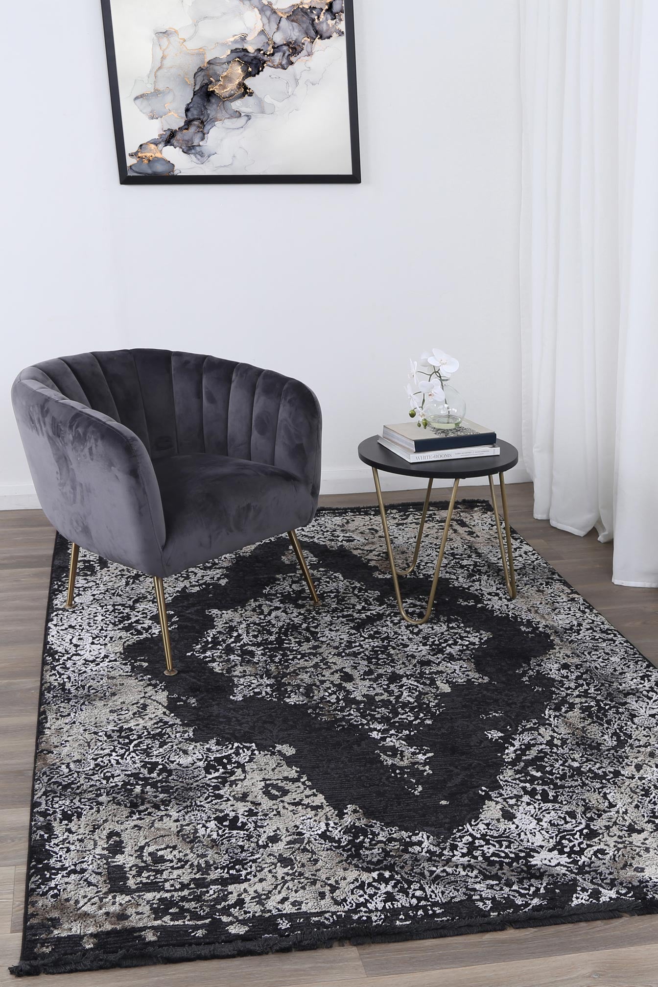 Brooklyn 400 Pewter Medallion Rug