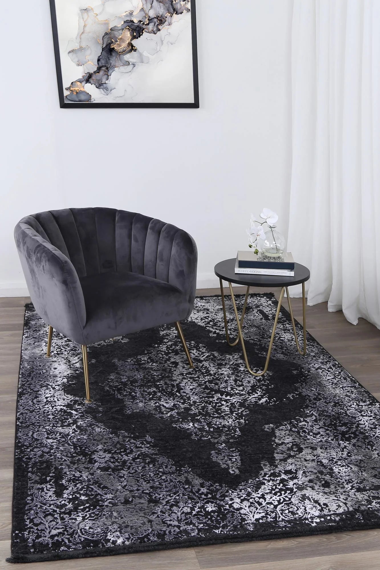 Brooklyn Silver Medallion Rug 290 x 200 cm
