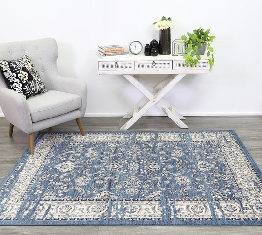 Arya Flowering Traditional Blue Rug