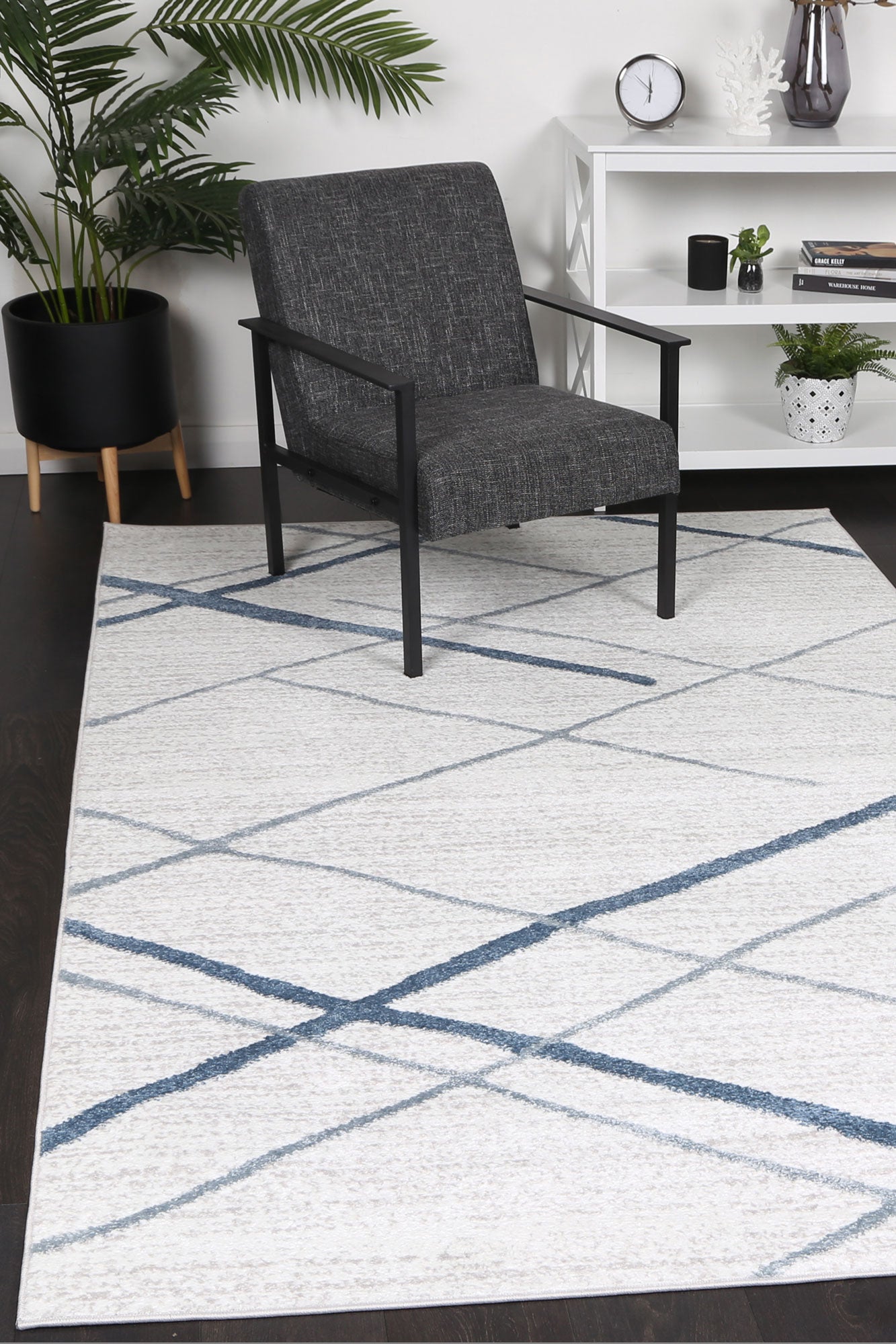 Kimberley 2 Lattice Blue Rug