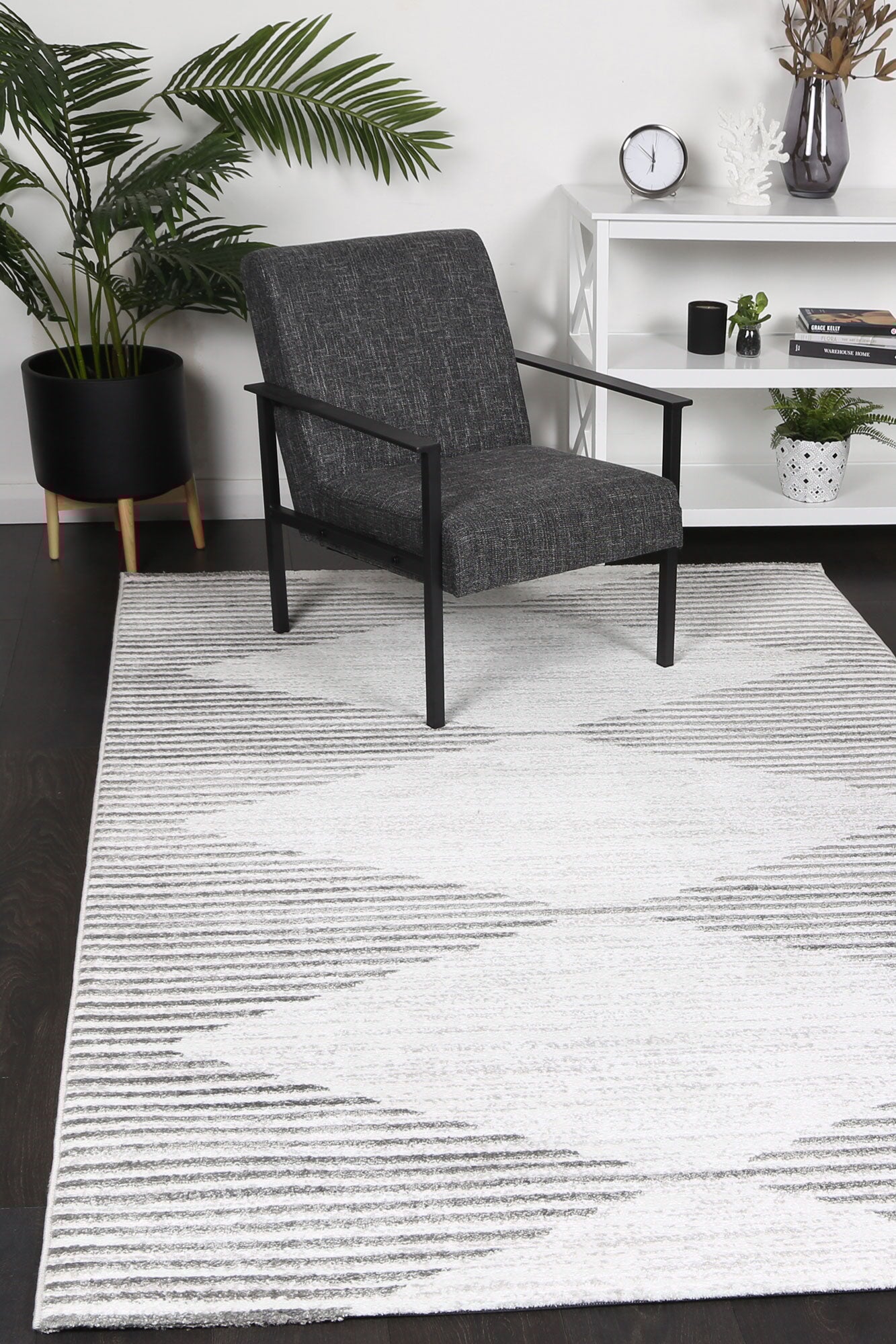 Kimberley 3 Diamond Silver Rug