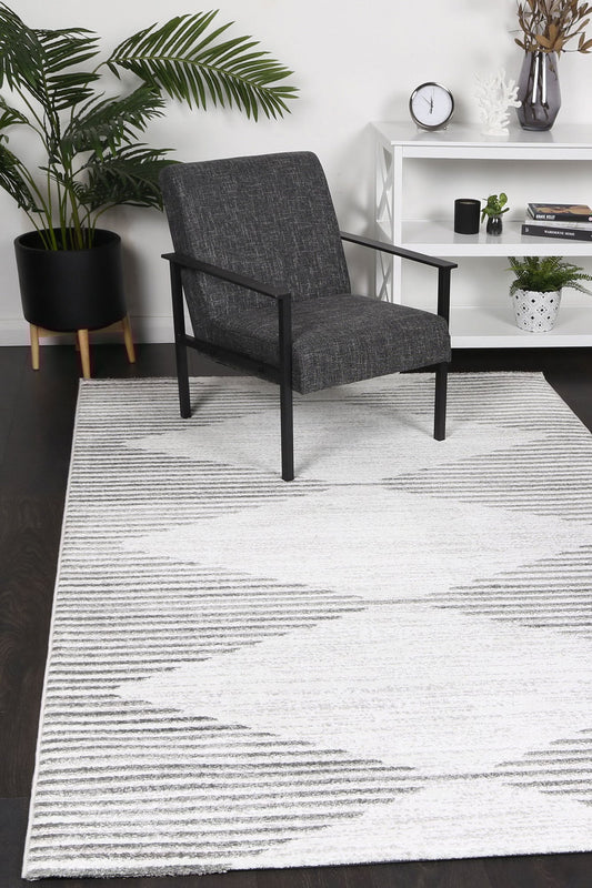 Kimberley 3 Diamond Silver Rug 290 x 200cm