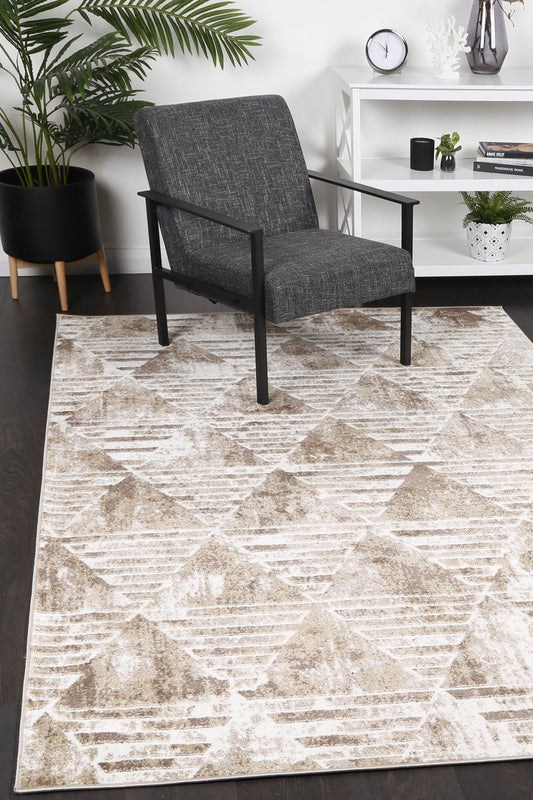 Kimberley Matrix Geometric Latte Rug 290 x 200cm