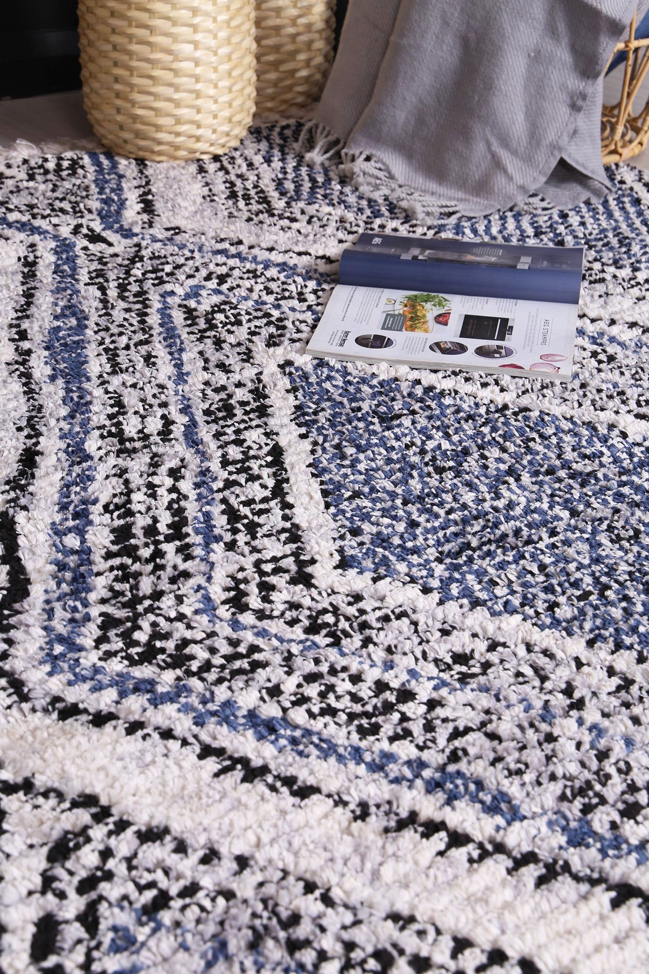 Mansour Harlequin Blue Geomteric Rug