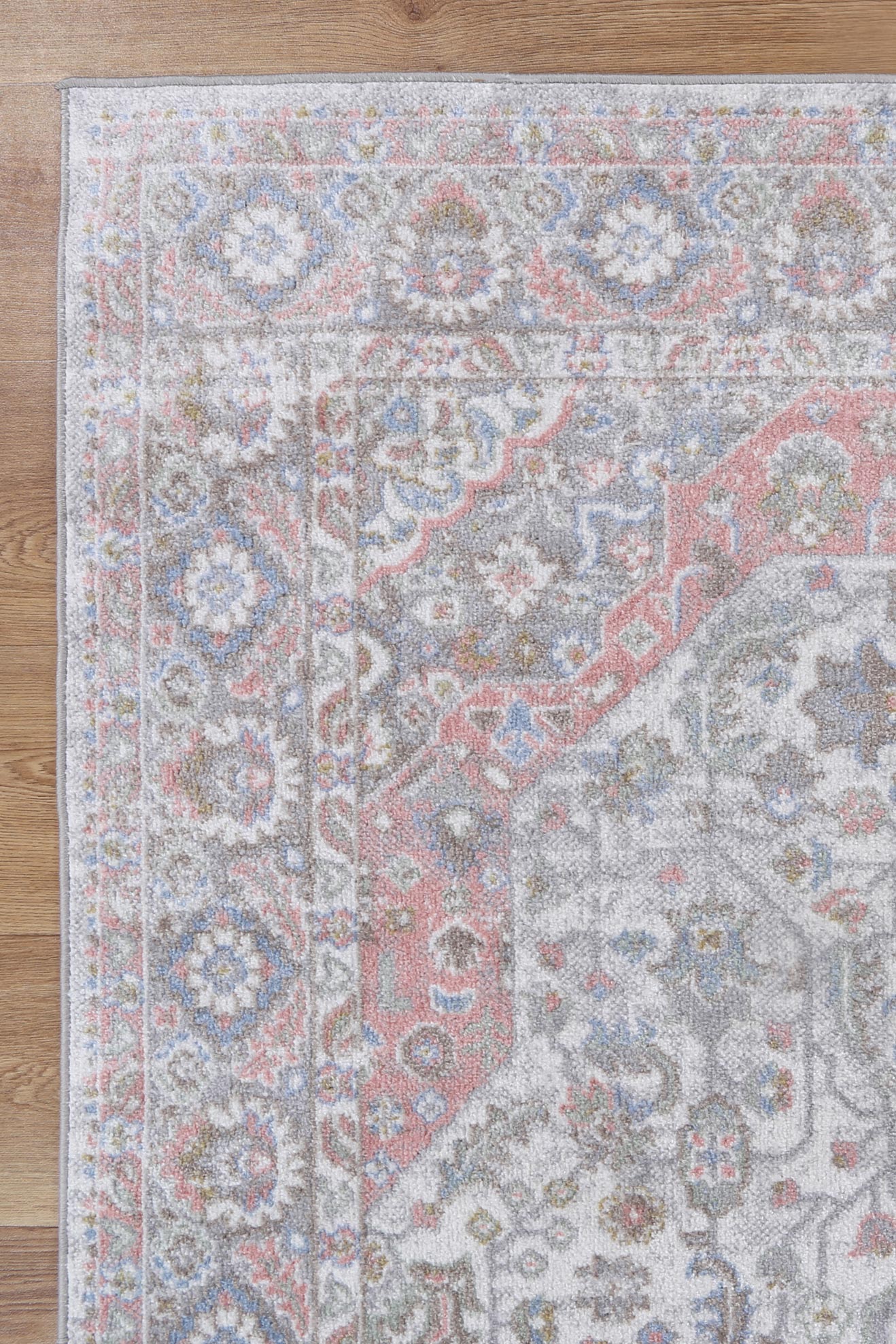 Oporto Bremen Blush & Blue Traditional Soft Rug
