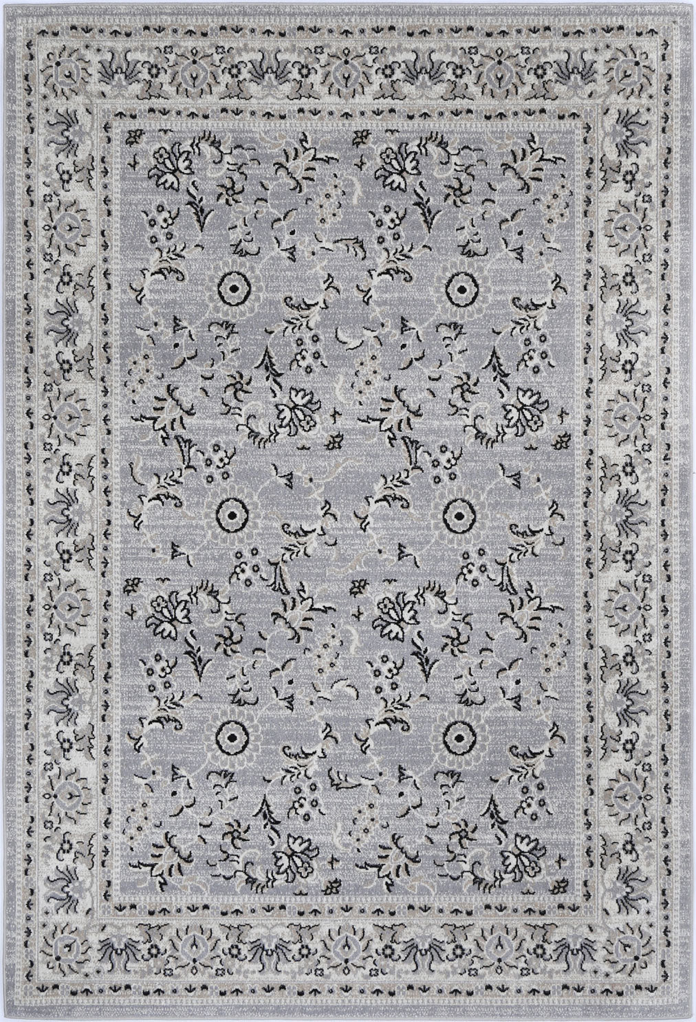 Oporto Hamburg Grey Traditional Soft Rug 290 x 200 cm