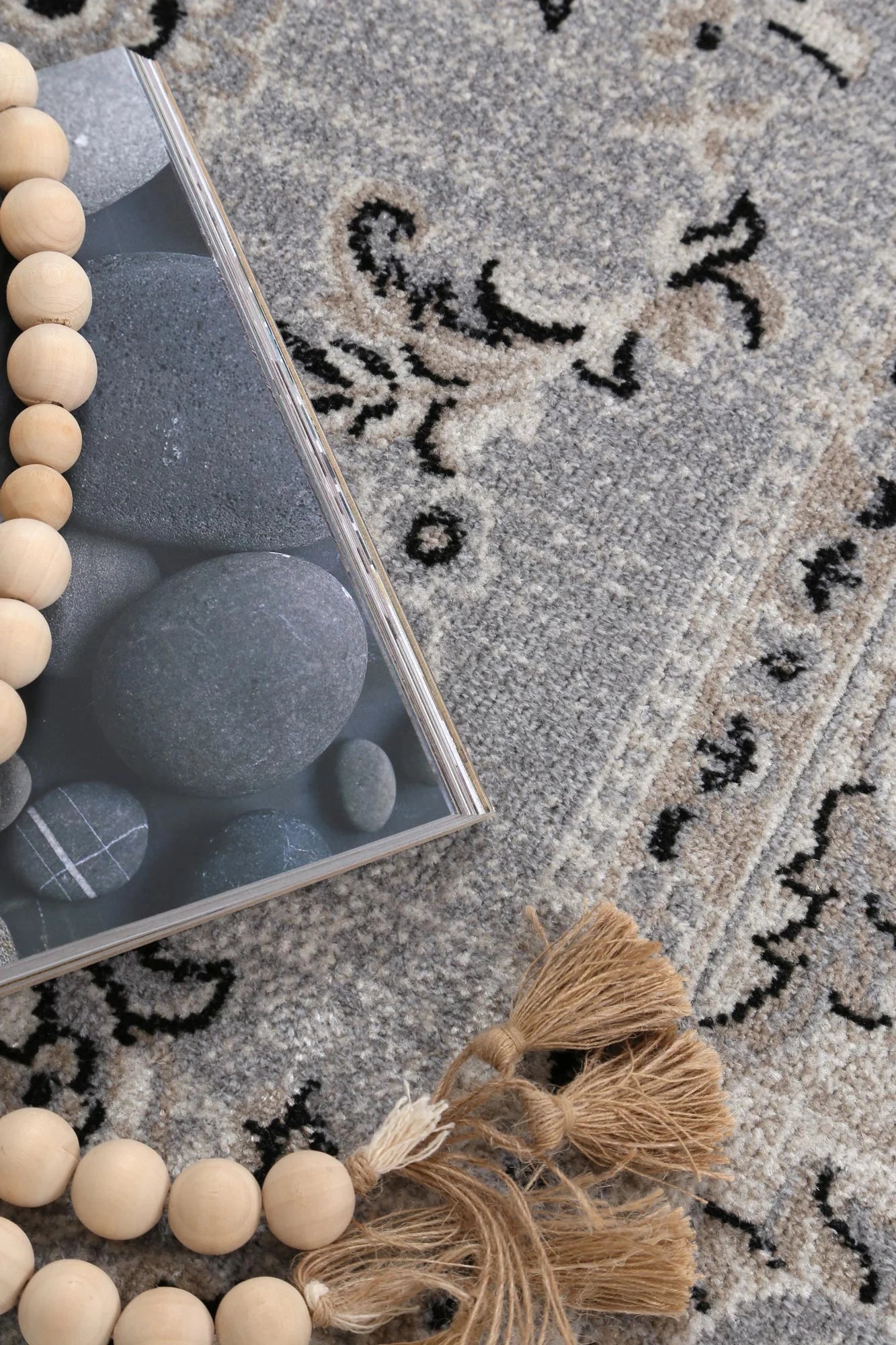 Oporto Hamburg Grey Traditional Soft Rug 290 x 200 cm