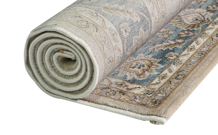 Prague Francesca Cream & Blue Traditional Rug 170 x 120 cm