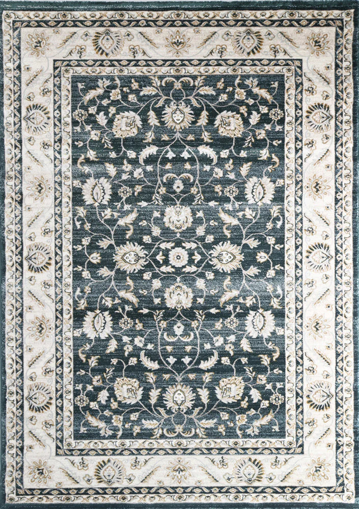 Prague Francesca Green & Cream Traditional Rug 170 x 120 cm