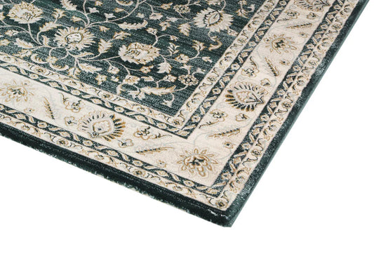 Prague Francesca Green & Cream Traditional Rug 170 x 120 cm