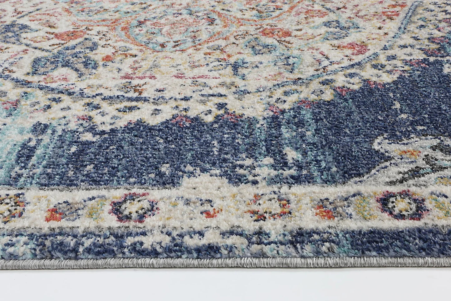 Salsa Hollow Medalion Transitional Navy & Multi Rug 290 x 200cm