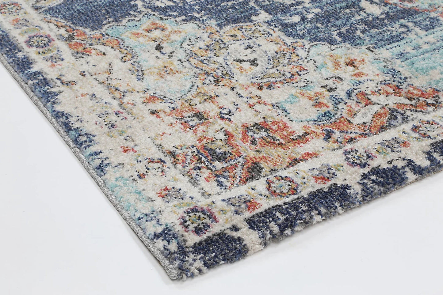 Salsa Hollow Medalion Transitional Navy & Multi Rug 290 x 200cm
