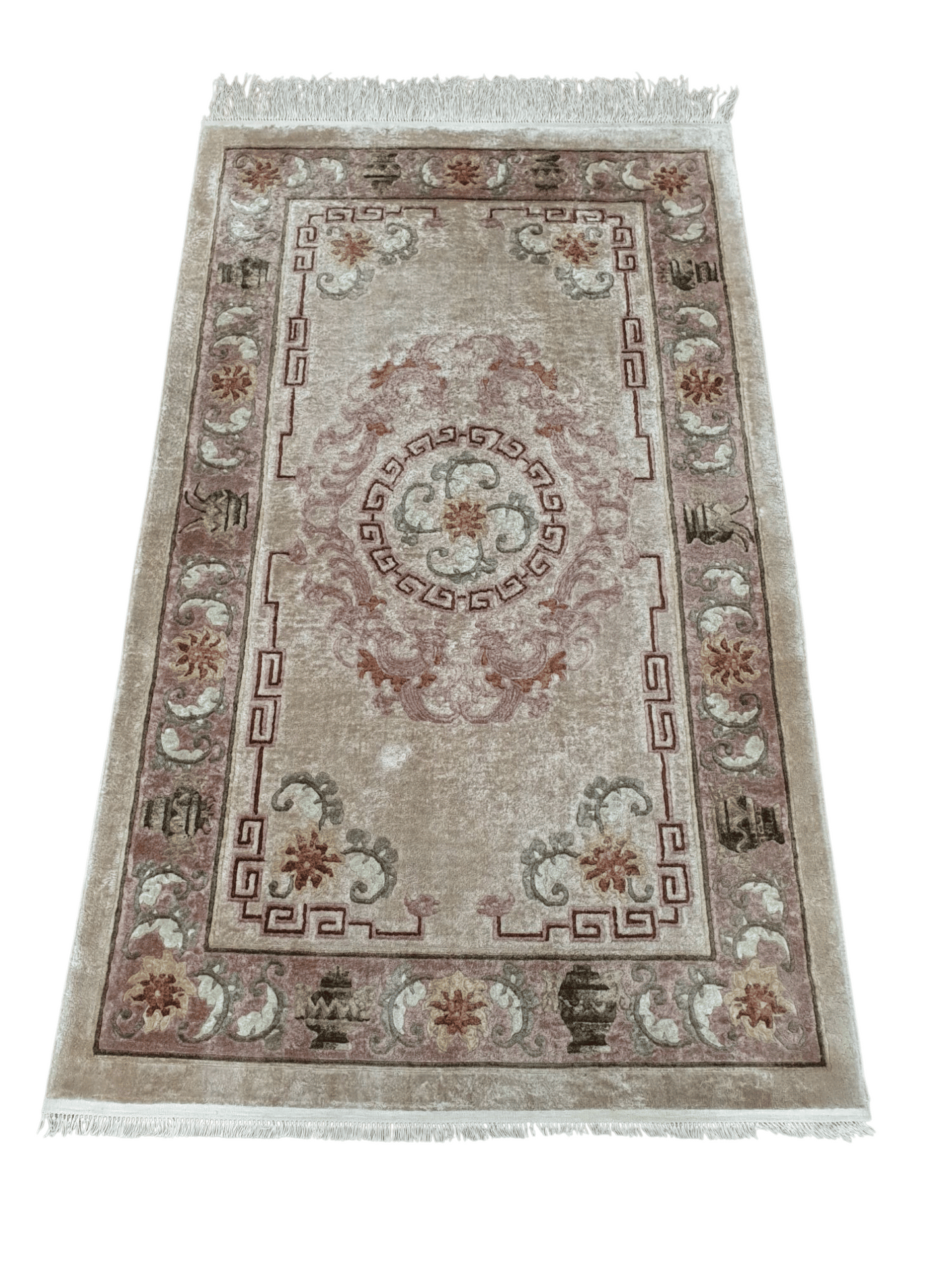 Rare Vintage Chinese Silk Hand Knotted Rug 152 x 90cm
