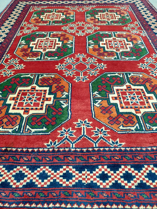 Afghan Ersari rug 144 x 108 cm pattern detail tribal geometric design