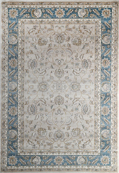 Prague Francesca Cream & Blue Traditional Rug 170 x 120 cm