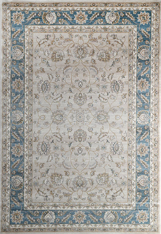 Prague Francesca Cream & Blue Traditional Rug 170 x 120 cm