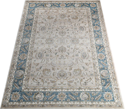Prague Francesca Cream & Blue Traditional Rug 170 x 120 cm
