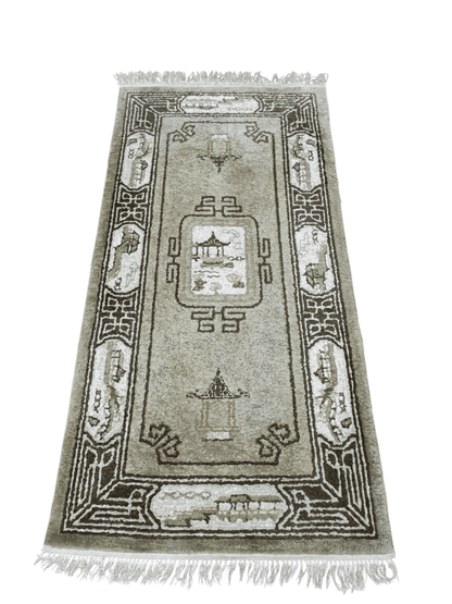 Vintage Rare Chinese Silk Rug 126 x 62cm