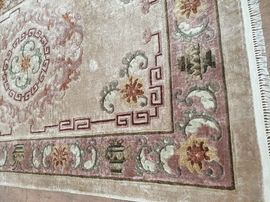 Rare Vintage Chinese Silk Hand Knotted Rug 152 x 90cm