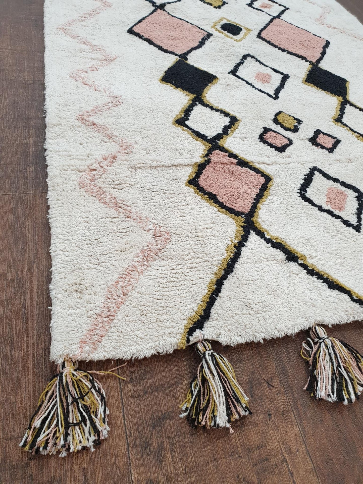 Cotton Rug white 120 x 80cm