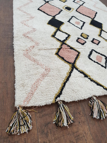Cotton Rug white 120 x 80cm