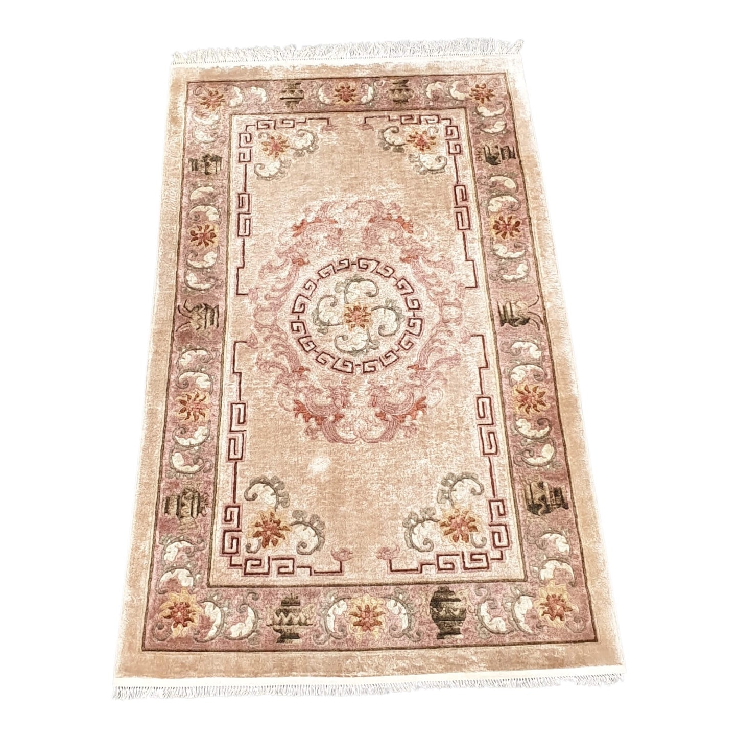 Rare Vintage Chinese Silk Hand Knotted Rug 152 x 90cm