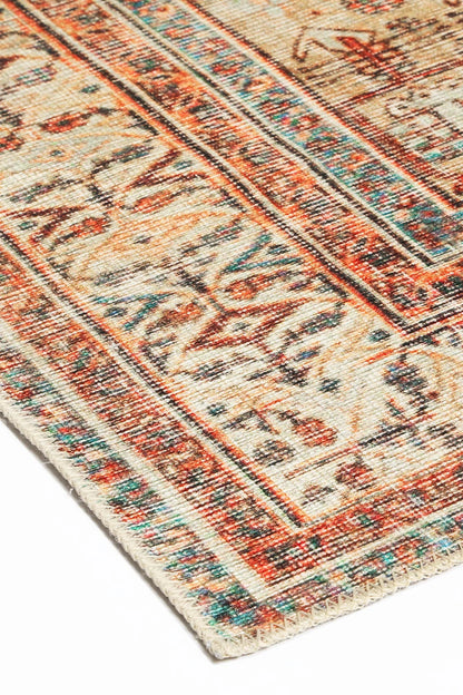 Distressed Louvre Rustic Blue Rug 290 x 200cm