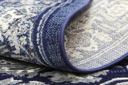 Arya Rosette Traditional Navy Rug