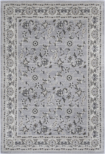 Oporto Hamburg Grey Traditional Soft Rug 290 x 200 cm