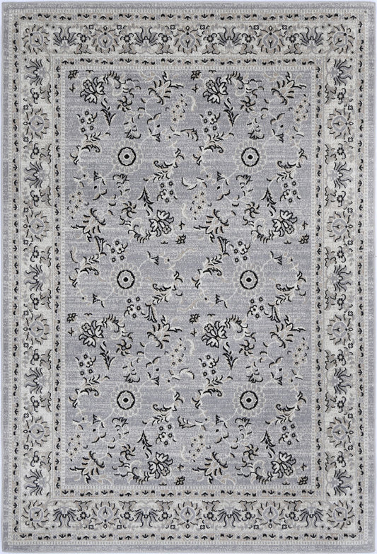 Oporto Hamburg Grey Traditional Soft Rug 290 x 200 cm