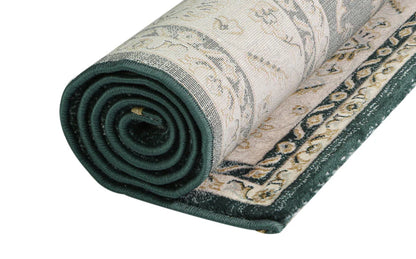 Prague Francesca Green & Cream Traditional Rug 170 x 120 cm