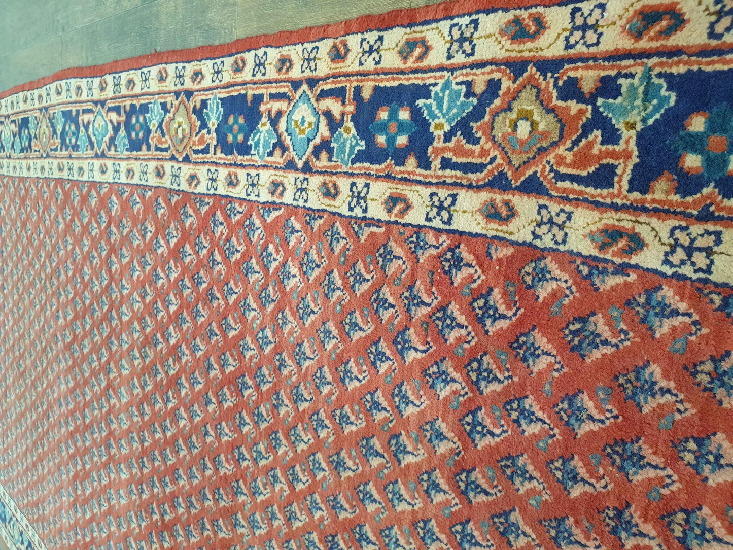 Vintage Persian Sarouk Mir Boteh Rug 355 x 135cm