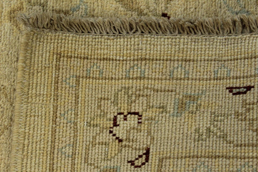 Afghan Chobi hand-knotted wool rug 122 x 82 cm back side and fringe detail