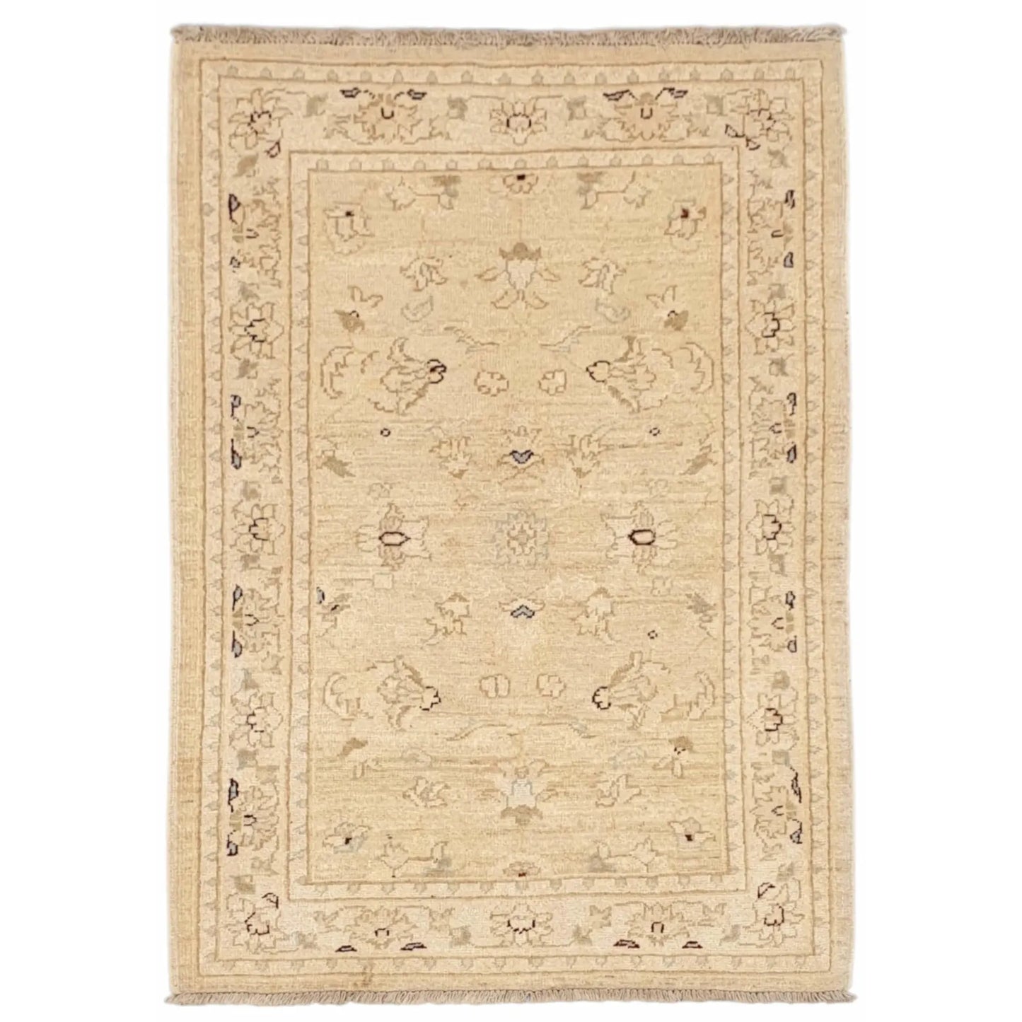 Afghan Chobi hand-knotted wool rug 122 x 82 cm full view