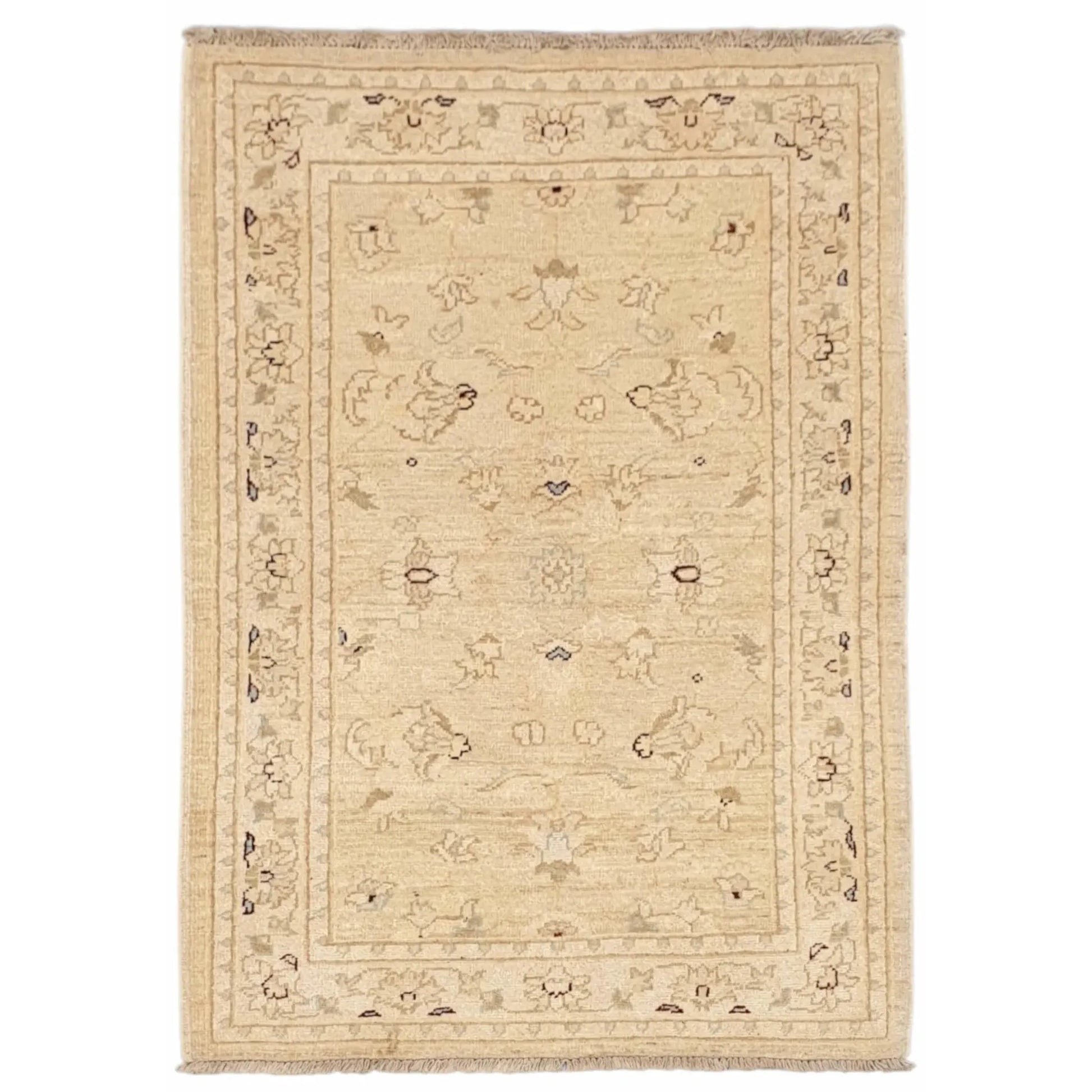 Afghan Chobi hand-knotted wool rug 122 x 82 cm full view