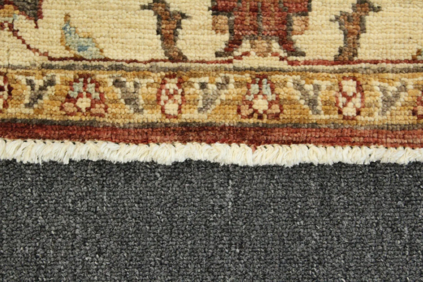 Afghan Chobi hand-knotted wool rug 133 x 85 cm border and edge detail